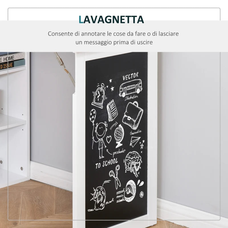 Scrivania Pieghevole con Libreria e Lavagna