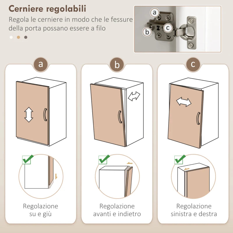 Dispensa da Cucina con 2 Cassetti, Ripiani Aperti e Scaffali Regolabili 100 x 40 x 180 cm