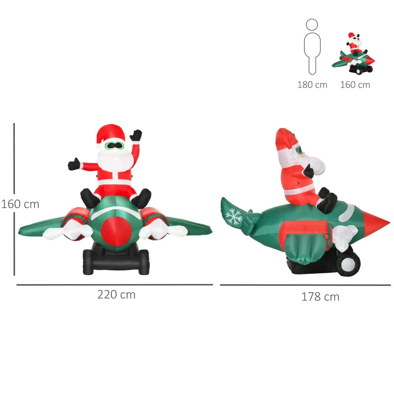 Babbo Natale Gonfiabile con Luci LED Multicolore