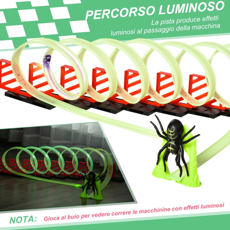 Pista per Macchinine con Effetti Luminosi e Automobilina per Bambini