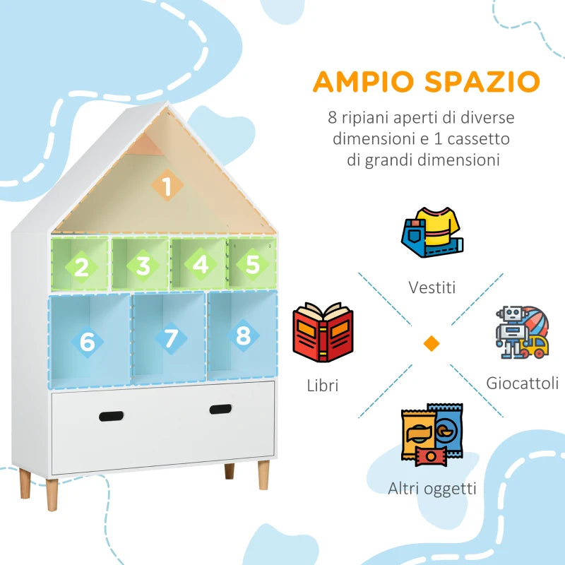 Libreria Organizzatore per Bambini con Scomparti