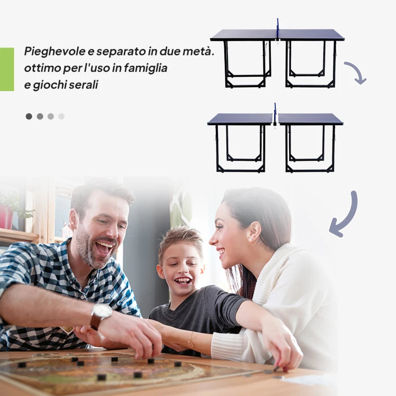 Tavolo da Ping Pong Pieghevole con Rete da Gioco
