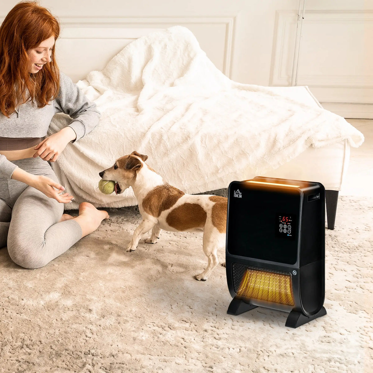 Stufa Elettrica 2 in 1 con Umidificatore e Luce LED