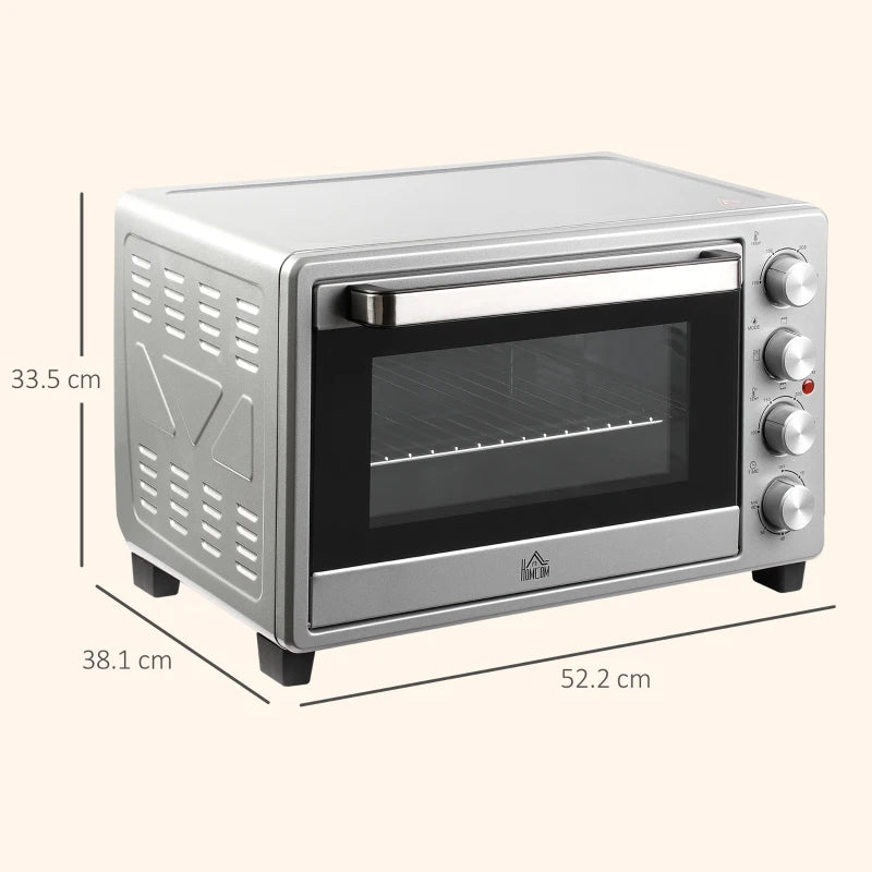 Mini Forno Elettrico 32 L con Piastre e Girarrosto