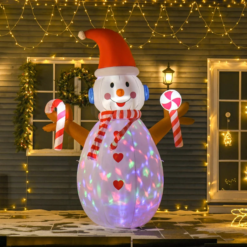 Pupazzo di Neve Gonfiabile 240 cm con Luci LED