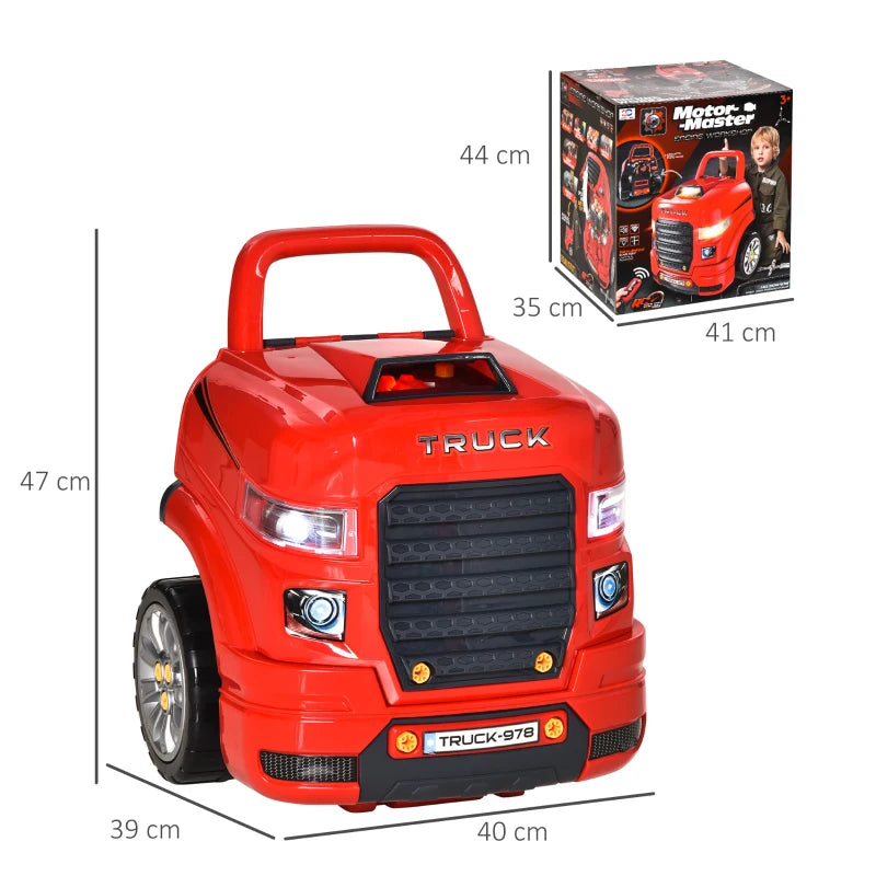 Camion Officina Giocattolo per Bambini con Motore e 61 Accessori