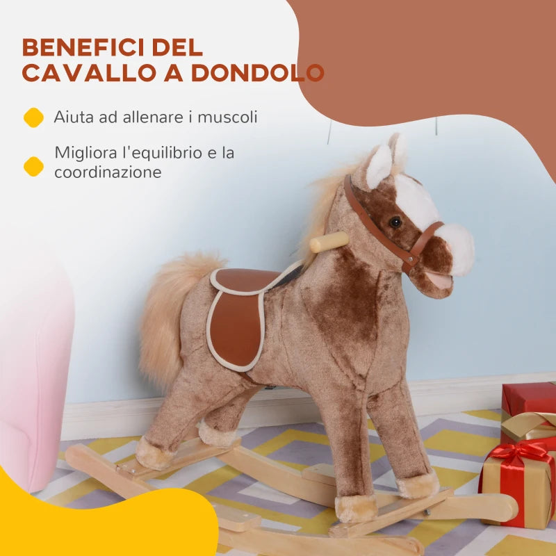 Cavallo a Dondolo in Legno per Bambini