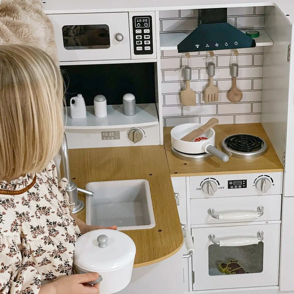 Cucina Giocattolo in Legno per Bambini con 14 Accessori