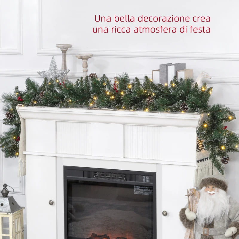 Ghirlanda Natalizia 180 cm con 50 Luci LED