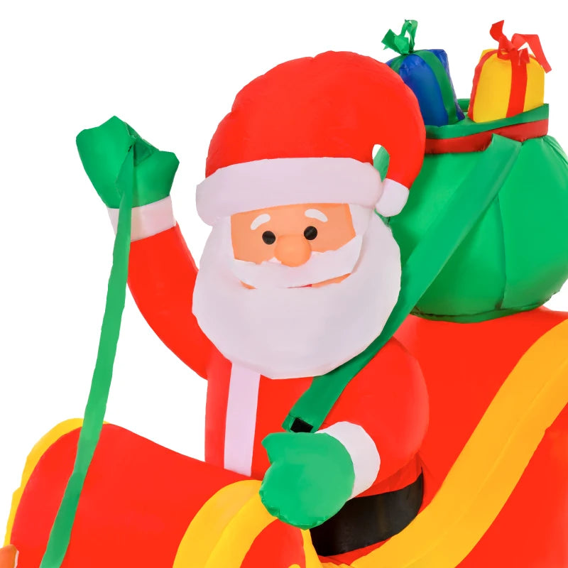 Babbo Natale Gonfiabile con Slitta e 2 Renne