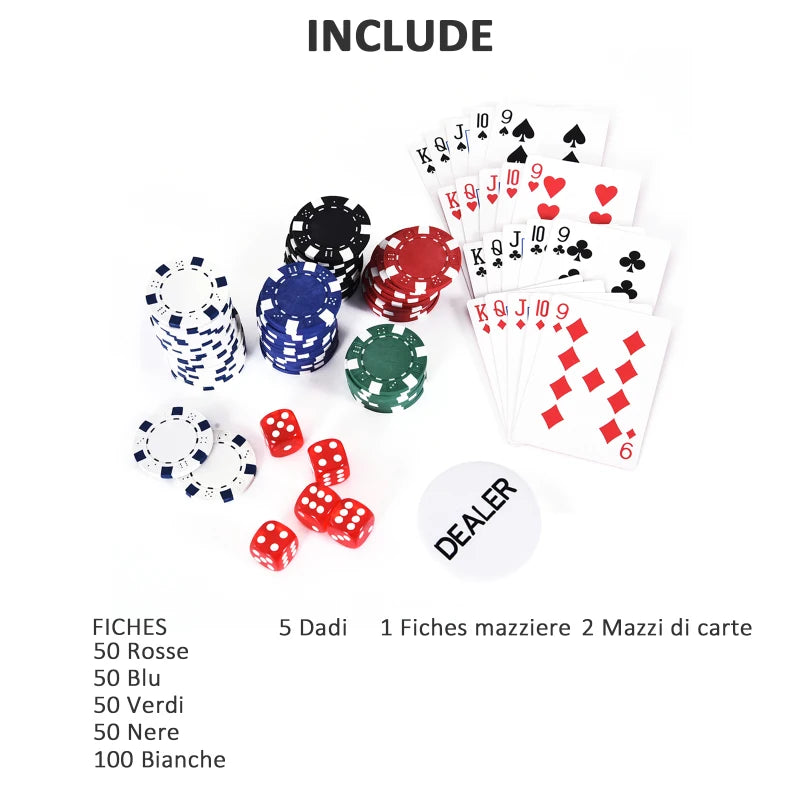 Set Poker Professionale con Valigetta in Alluminio, 300 Fiches e 2 Mazzi di Carte