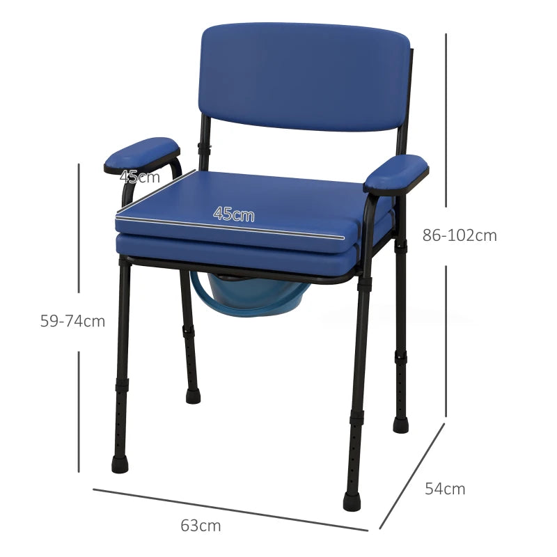 Sedia Comoda 5 in 1 per Anziani con Secchio Rimovibile