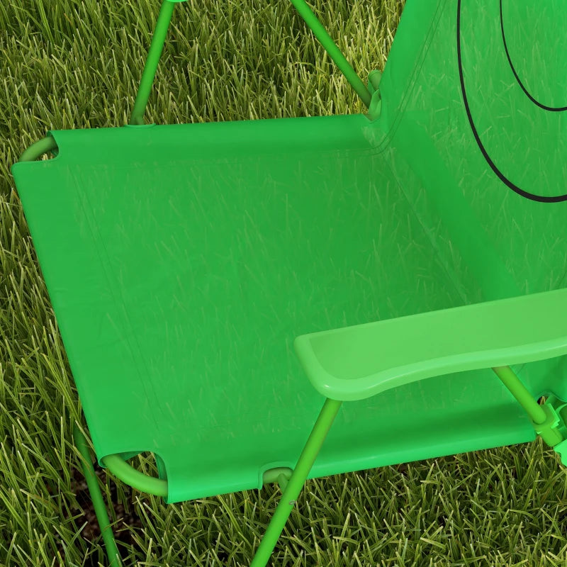 Set Tavolo da Giardino per Bambini con 2 Sedie Pieghevoli e Ombrellone Verde
