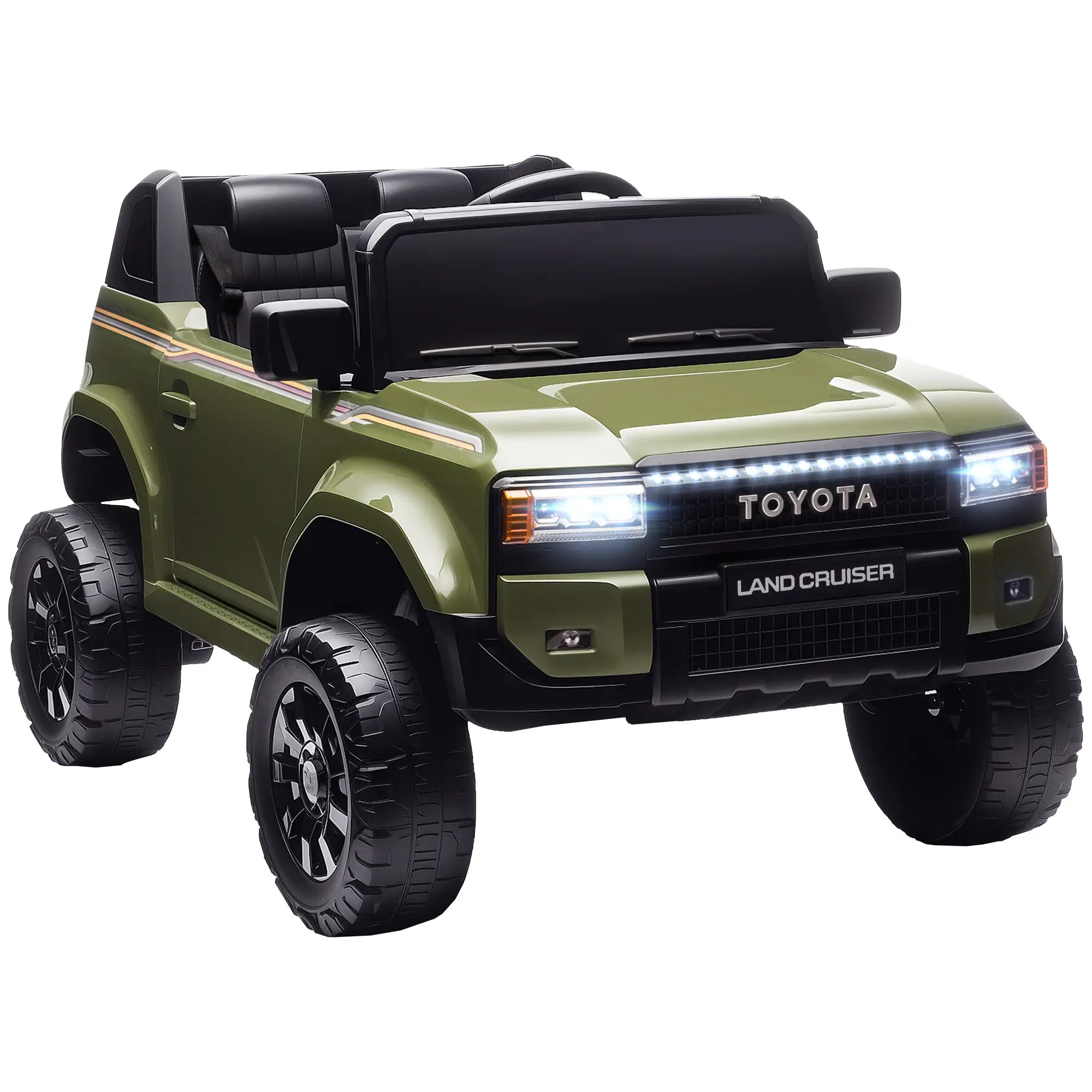 Auto Elettrica Toyota Land Cruiser 12V per Bambini con Telecomando, Luci LED e Doppio Motore
