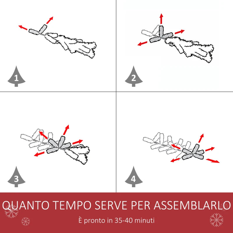 Albero di Natale Artificiale Pieghevole 210 cm