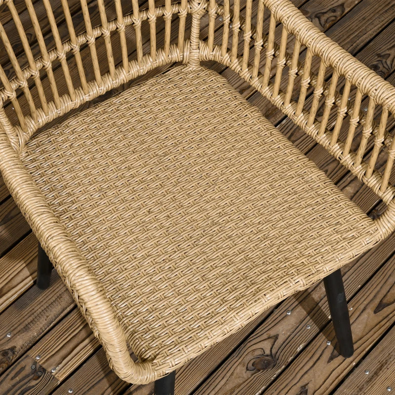 Set da Giardino in Rattan PE 7 Pezzi con Tavolo da Pranzo e 6 Sedie