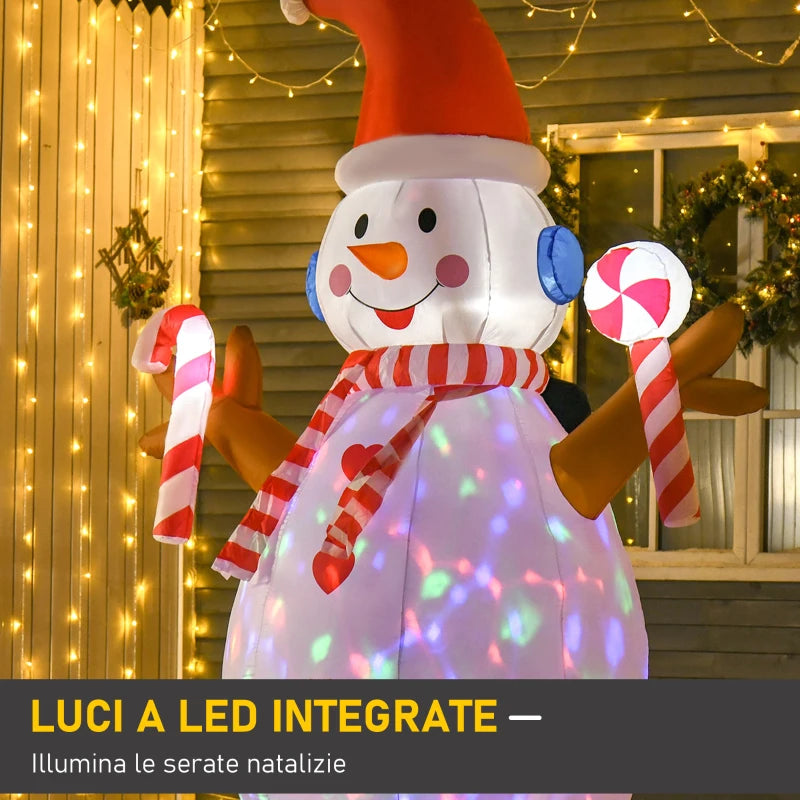 Pupazzo di Neve Gonfiabile 240 cm con Luci LED