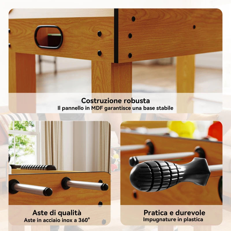 Calcio Balilla Professionale in MDF con 2 Palline