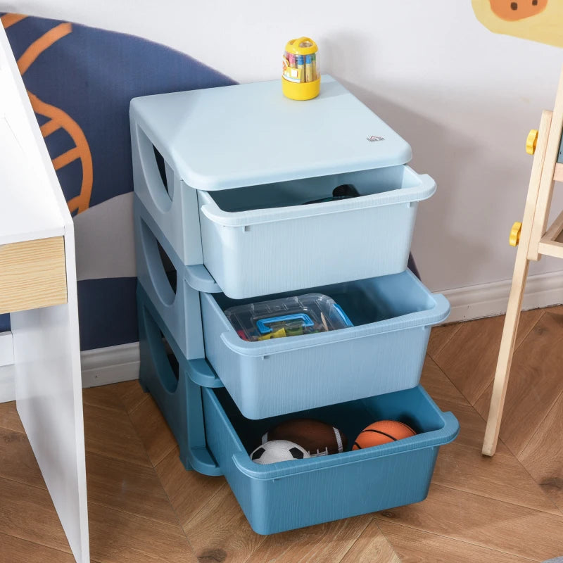 Cassettiera Colorata per Bambini con 3 Cassetti