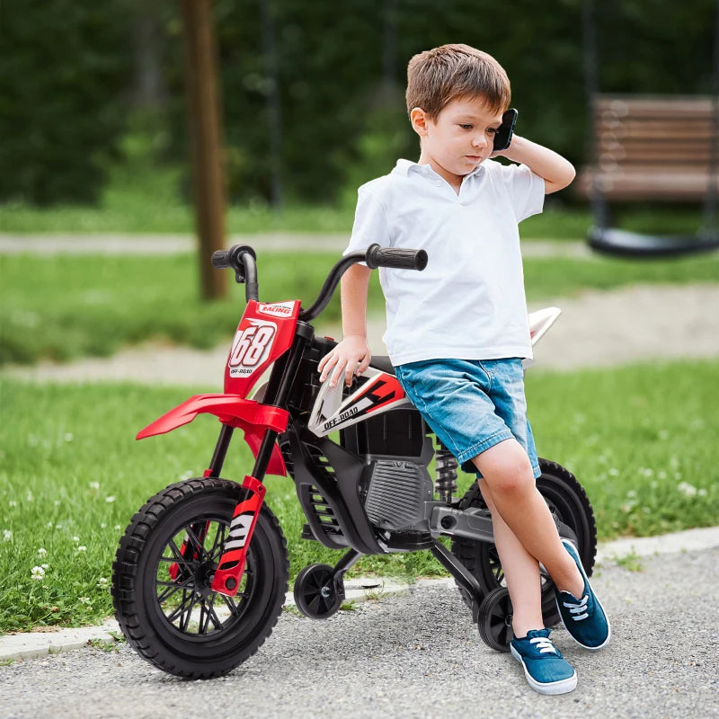 Moto Elettrica per Bambini con Rotelle e Indicatore