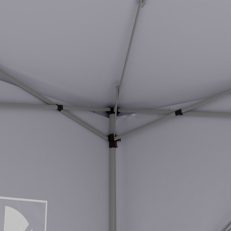 Gazebo Pieghevole Impermeabile 3x3 m con 4 Pannelli Laterali Bianco