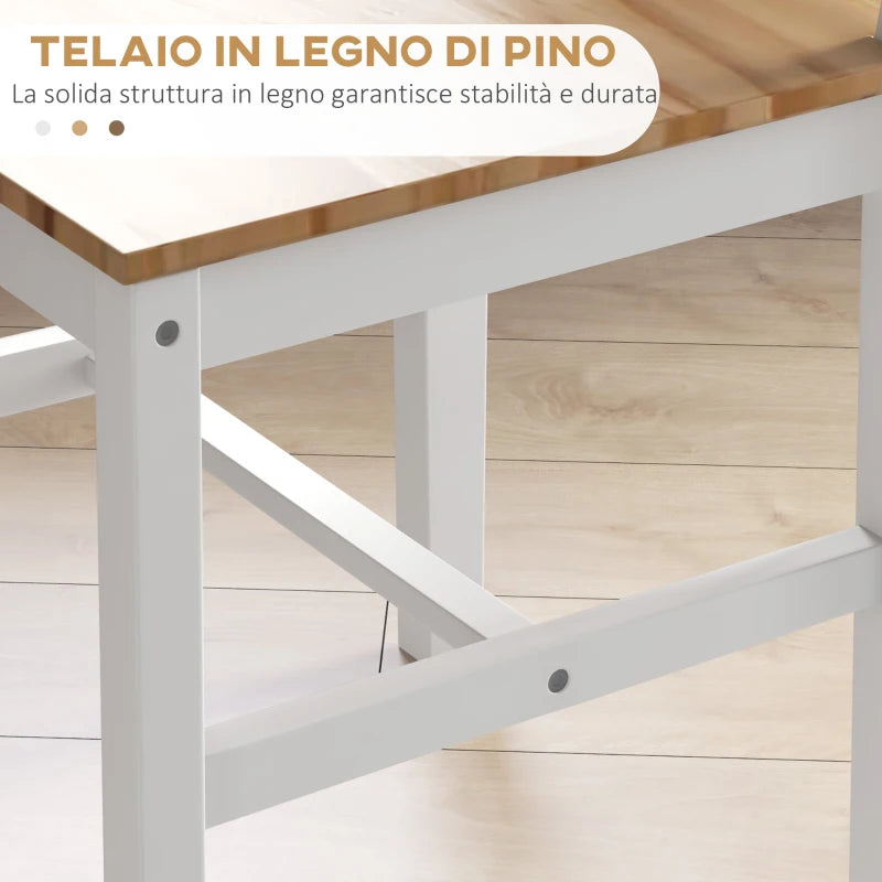 Set di 4 Sedie da Pranzo in Legno con Schienale a Croce