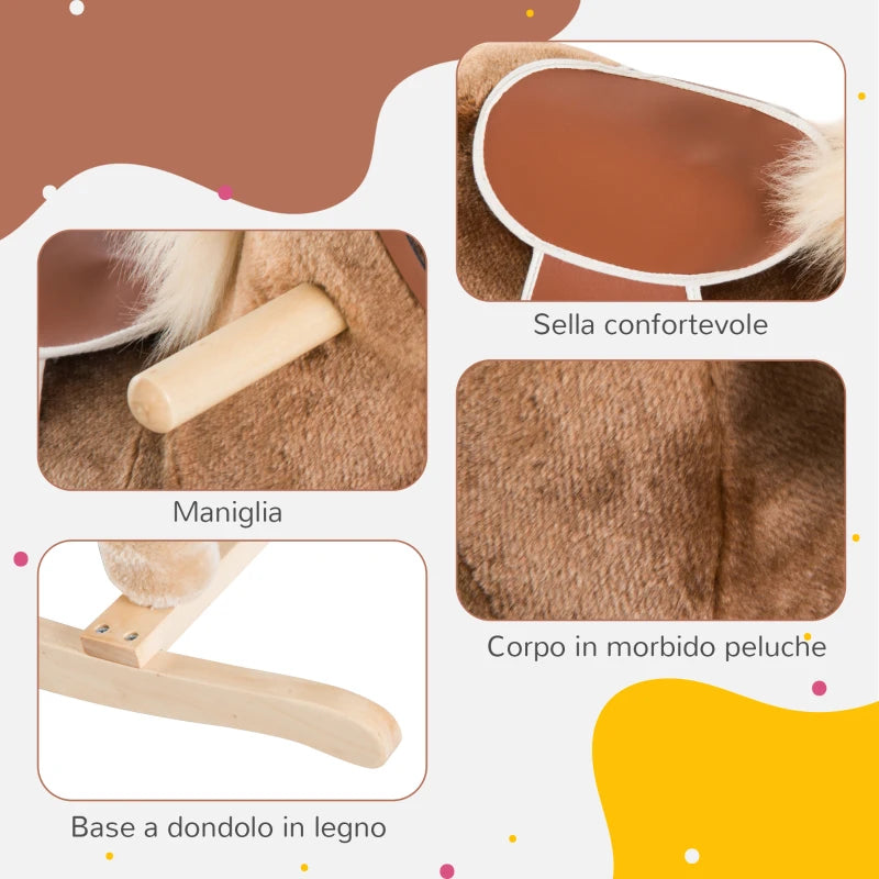Cavallo a Dondolo in Legno per Bambini