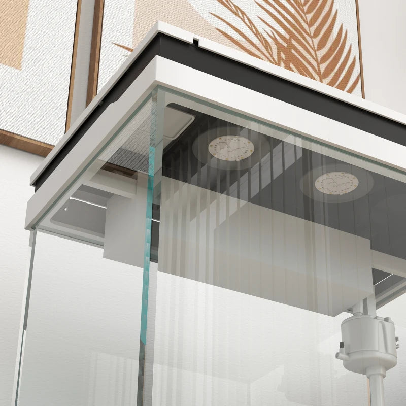 Acquario in Vetro 26 L con LED, Filtro e Pompa per Pesci Rossi