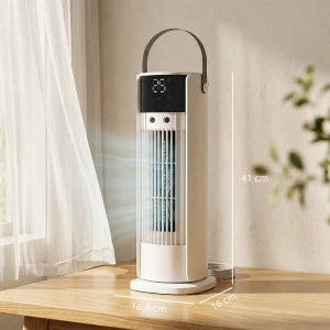 Ventilatore da Tavolo a Colonna con Nebulizzatore, Illuminazione RGB e 3 Velocità