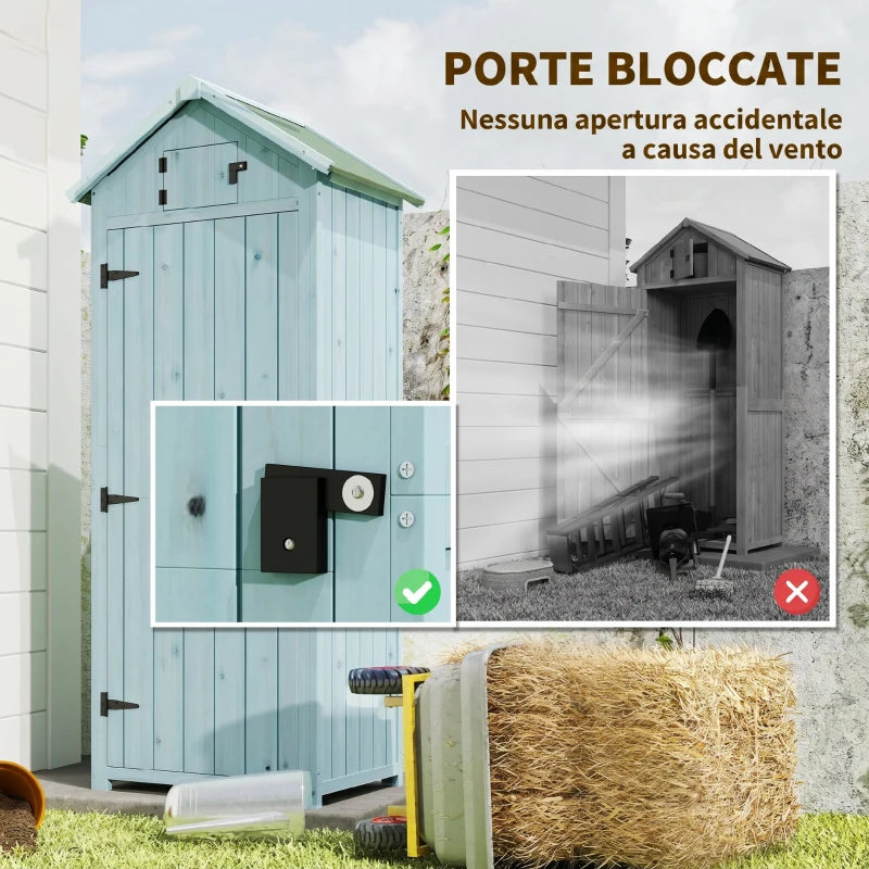 Casetta da Giardino in Legno per Attrezzi con 3 Ripiani