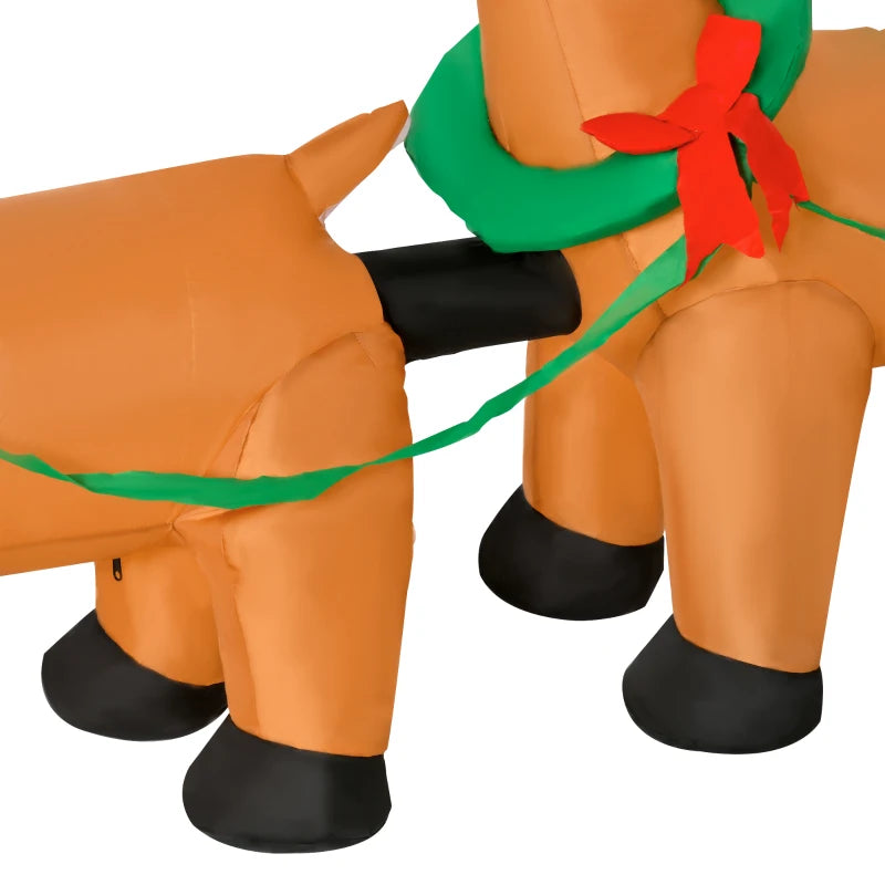 Babbo Natale Gonfiabile con Slitta e 2 Renne