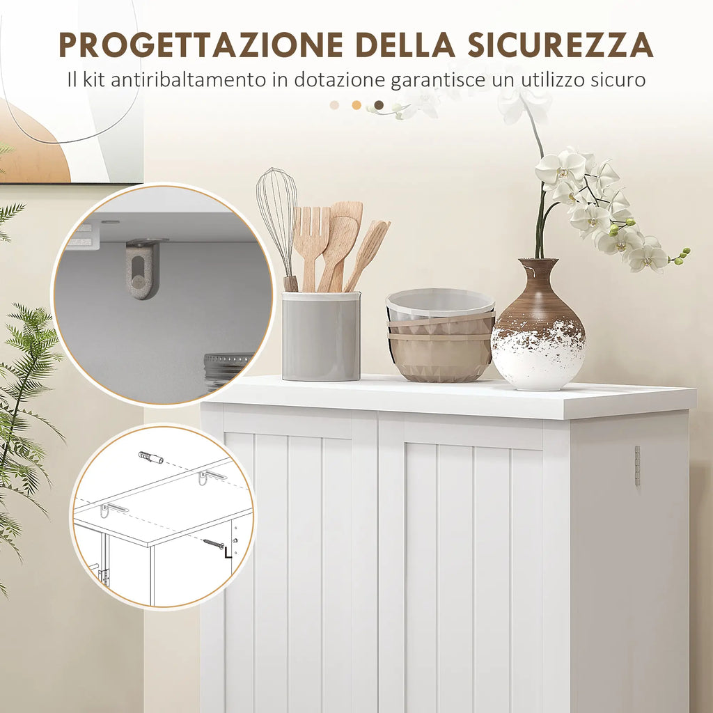 Armadio da Cucina con 7 Ripiani Organizzatori a Livelli Regolabili 60 x 30 x 104 cm