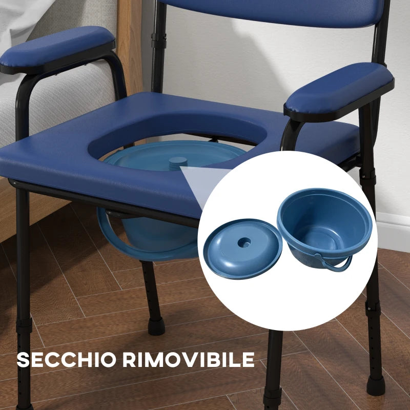 Sedia Comoda 5 in 1 per Anziani con Secchio Rimovibile