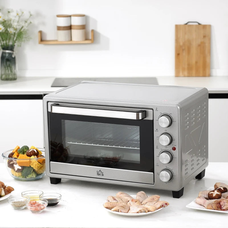 Mini Forno Elettrico 32 L con Piastre e Girarrosto