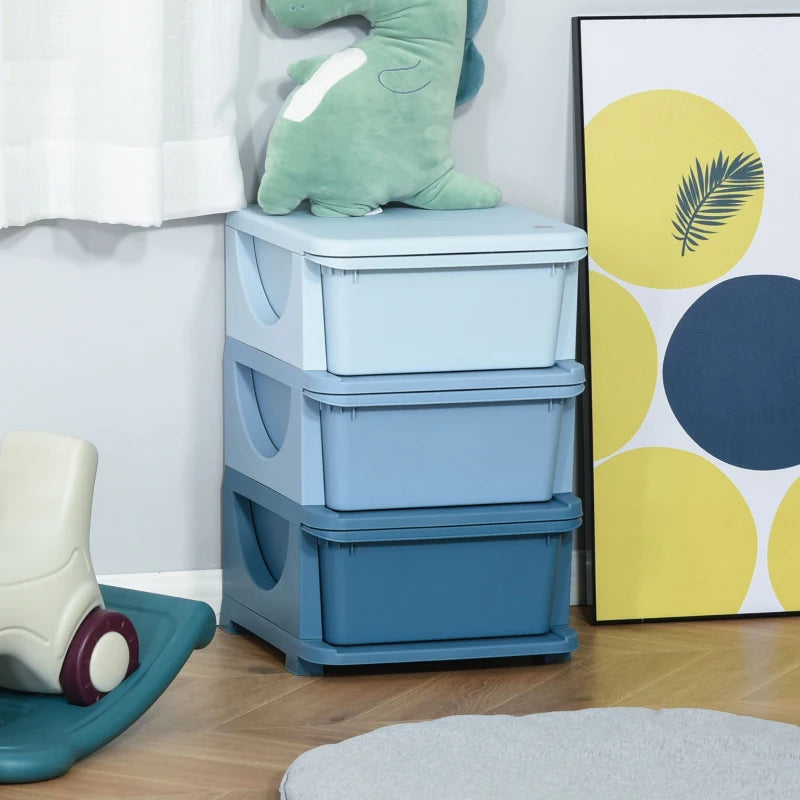 Cassettiera Colorata per Bambini con 3 Cassetti