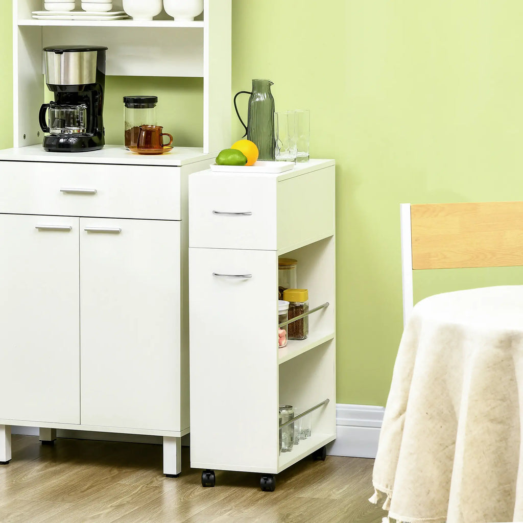 Carrello da Cucina con Cassetto e 2 Ripiani