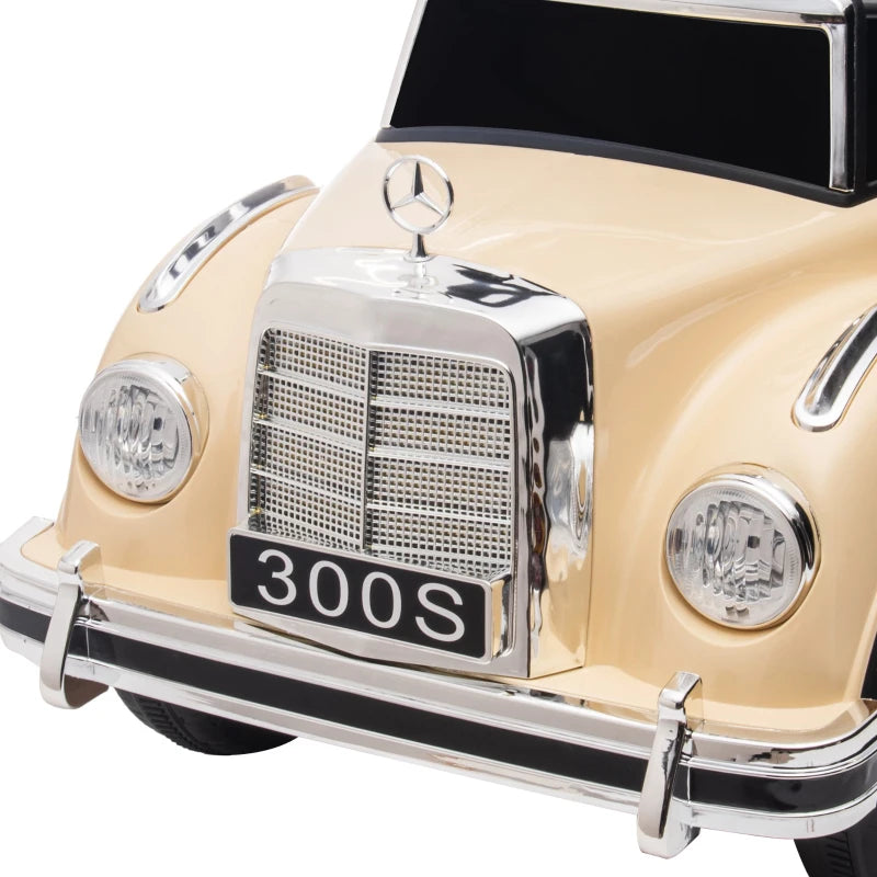 Macchina Elettrica per Bambini Mercedes-Benz 6V con Telecomando e Musica – 18 Mesi-4 anni – Beige