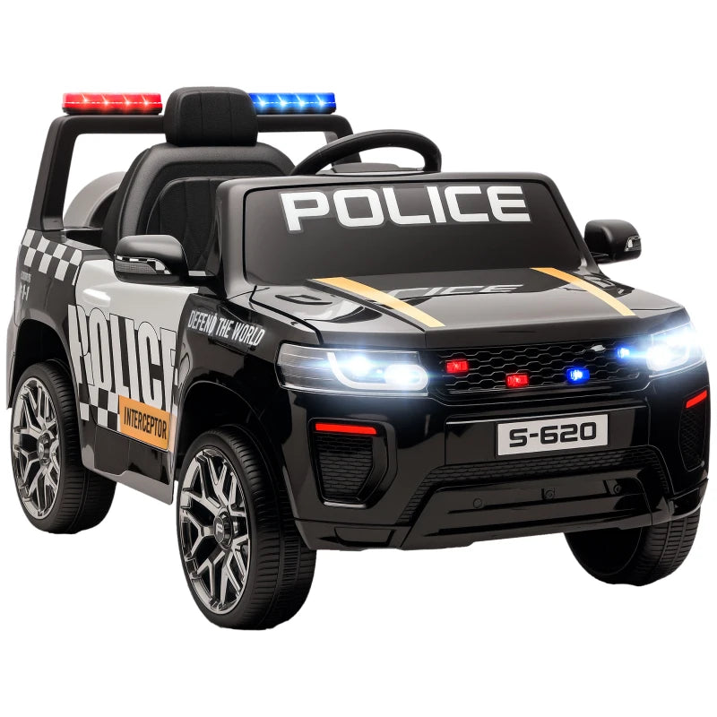 Auto Elettrica della Polizia 12V per Bambini con Telecomando, Sirena, Luci LED e Doppio Motore