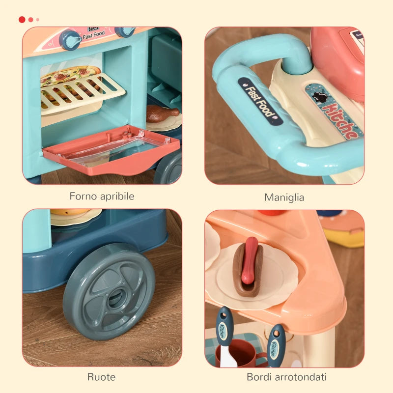 Cucina Giocattolo per Bambini 3-6 Anni con 50 Accessori