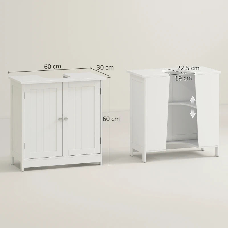Mobile Sottolavabo Bianco con 2 Ante 60x30x60 cm