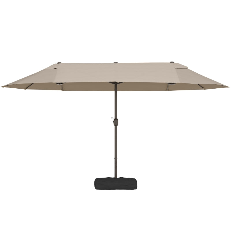 Ombrellone Doppio da Giardino 460×270 cm con Apertura a Manovella, Base a Croce e Protezione Solare