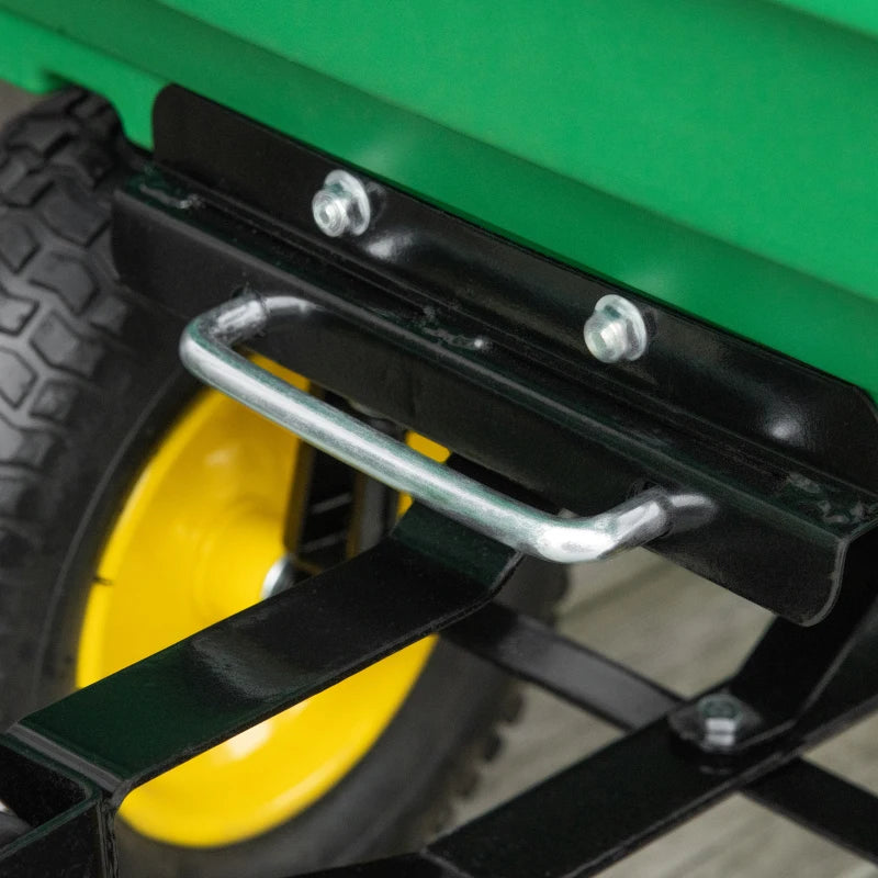 Carrello da Giardino Ribaltabile 125 L con 4 Ruote e Maniglia Regolabile