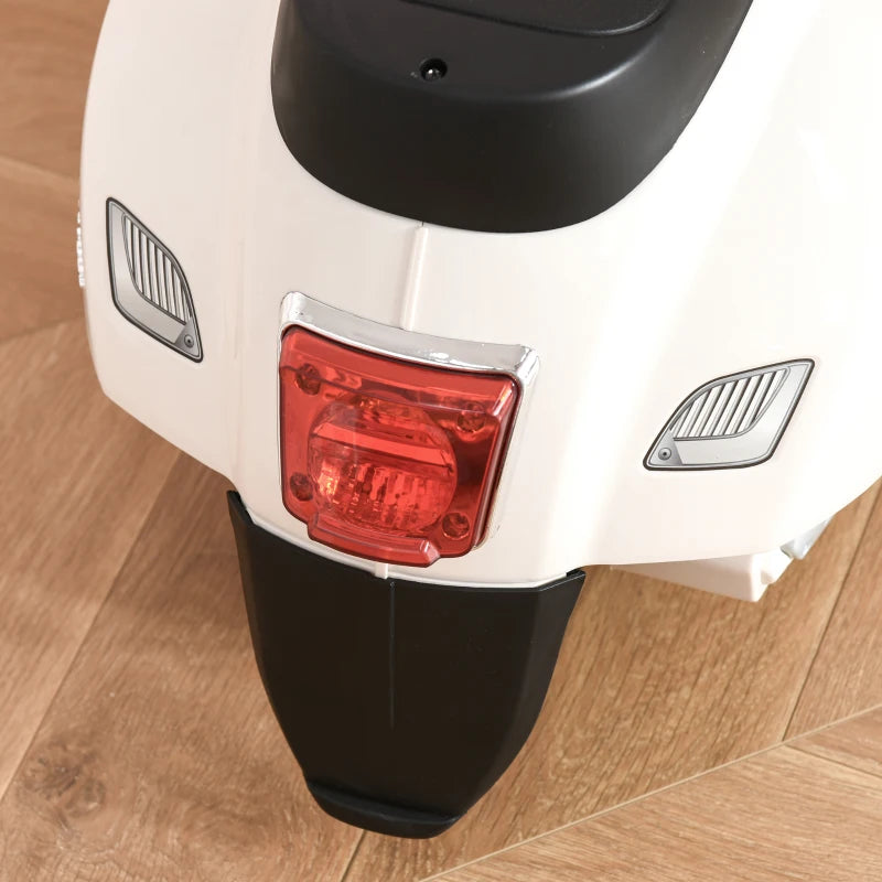 Moto Elettrica Vespa con Licenza Ufficiale per Bambini 18-36 Mesi Bianca