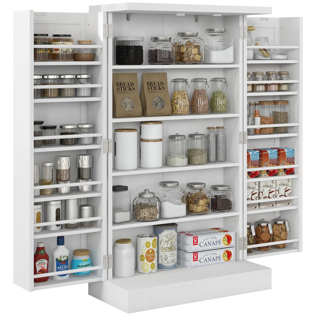 Armadio da Cucina con 7 Ripiani Organizzatori a Livelli Regolabili 60 x 30 x 104 cm