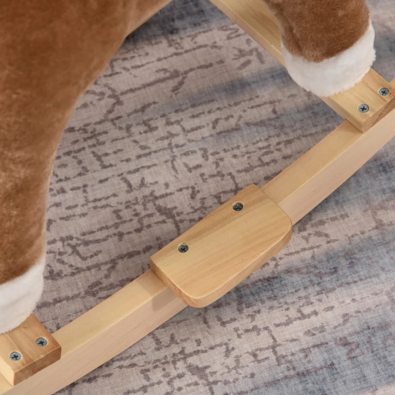 Cavallo a Dondolo per Bambini con Seduta Imbottita e Suoni