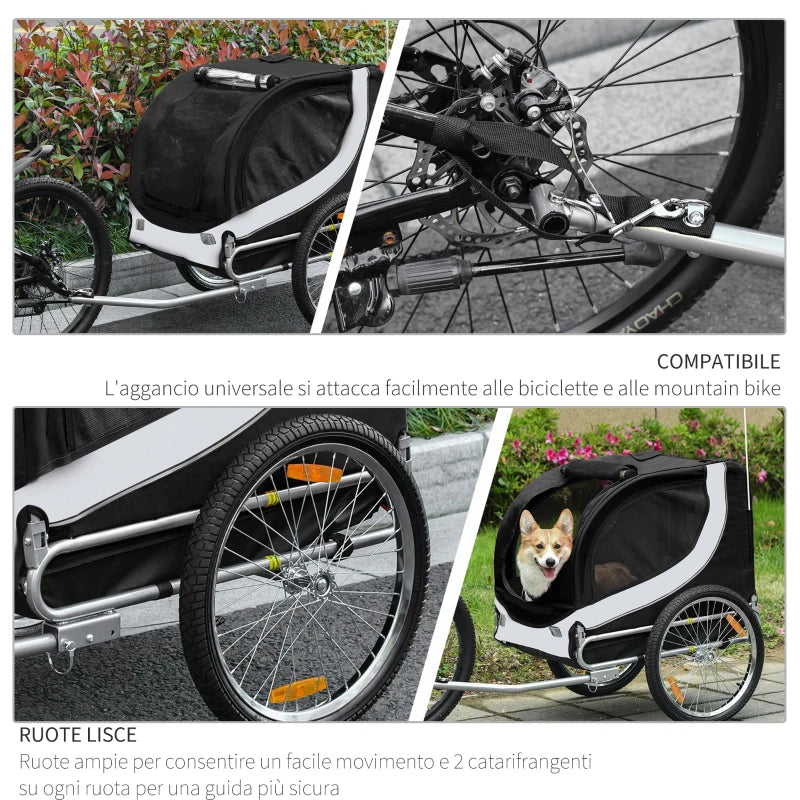 Carrellino Rimorchio per Animali da Bicicletta