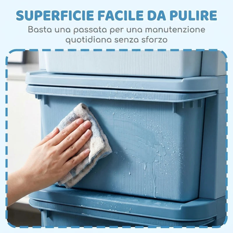 Cassettiera Colorata per Bambini con 3 Cassetti