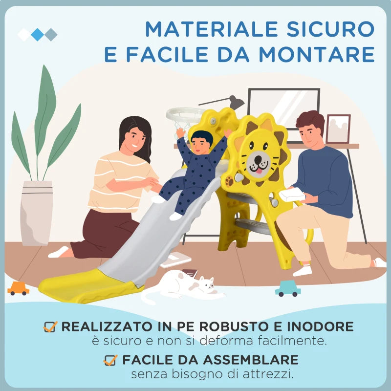 Scivolo per Bambini 18-36 Mesi con Canestro