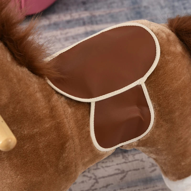 Cavallo a Dondolo per Bambini con Seduta Imbottita e Suoni