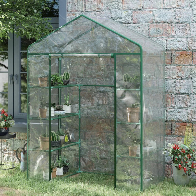 Serra da Giardino in Acciaio e PVC con Porta Avvolgibile